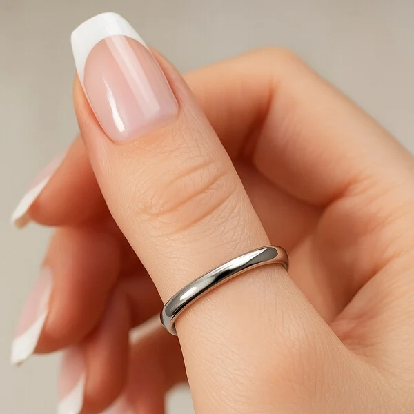 2mm Womens Court Polished Titanium Wedding Ring (image 5)