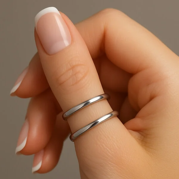 2mm Womens Court Polished Titanium Wedding Ring (image 6)