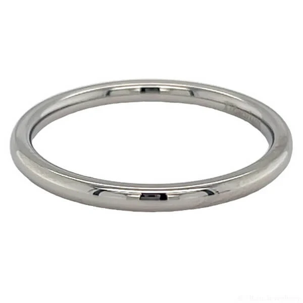 2mm Womens Court Polished Titanium Wedding Ring, 2mm Titanium Wedding Ring