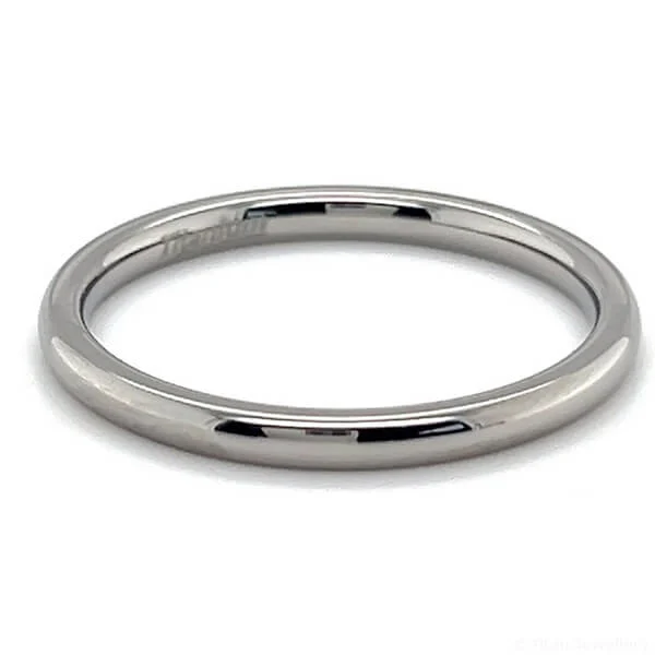 2mm Womens Court Polished Titanium Wedding Ring, TI02