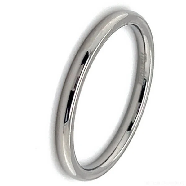 Titan Jewellery, 2mm Womens Court Polished Titanium Wedding Ring