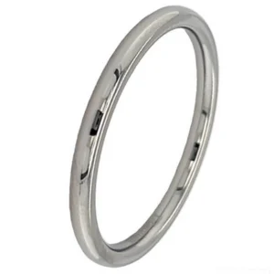 2mm Womens Court Polished Titanium Wedding Ring