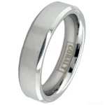 6mm Chamfered Brushed Centre Cobalt Ring