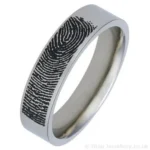 6mm Titanium Fingerprint Personalised Ring