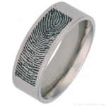 8mm Titanium Personalised Fingerprint Ring