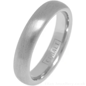 5mm Brushed Court Cobalt Ring