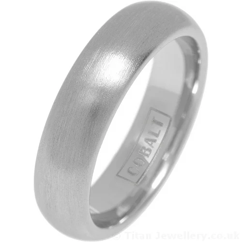 6mm Brushed Court Cobalt Ring 6mm Brushed Court Cobalt Ring