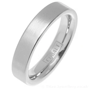 5mm Brushed Cobalt Wedding Band