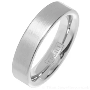 6mm Brushed Cobalt Wedding Band