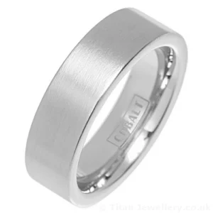 7mm Brushed Comfort Fit Cobalt Ring