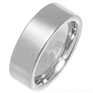 8mm Brushed Comfort Fit Cobalt Ring