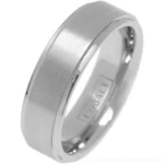 7mm Brushed Centre Cobalt Ridged Ring