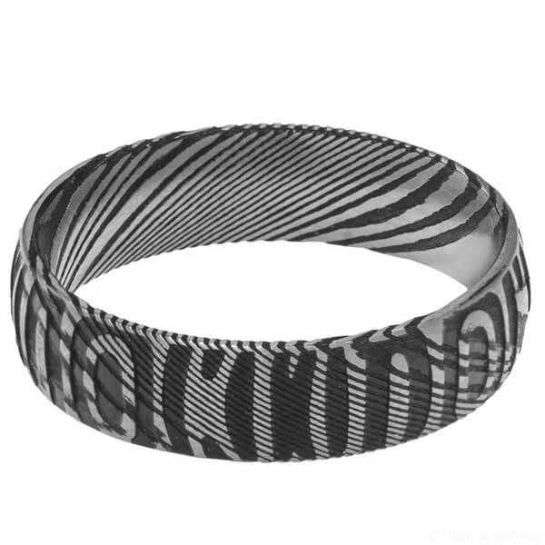 6mm Damascus Stainless Steel Tribal Ring (image 6)