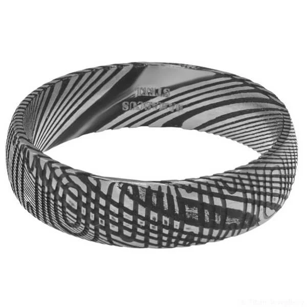 6mm Damascus Steel Ovals and Circles Ring (image 5)