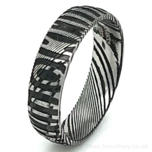 6mm Damascus Stainless Steel Tribal Ring