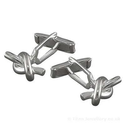 Silver Single Knot Cufflinks