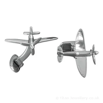 Silver Spitfire Aeroplane Cufflinks Silver Spitfire Cufflinks