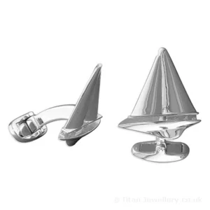 Silver J Class Racing Yacht Cufflinks
