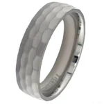 6mm Hammered Ripple Titanium Ring