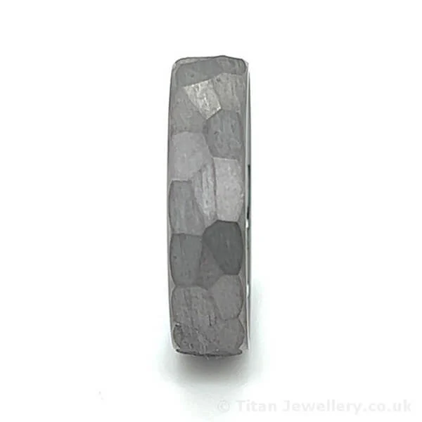 Titan Jewellery, 6mm Hammered Tantalum Ring