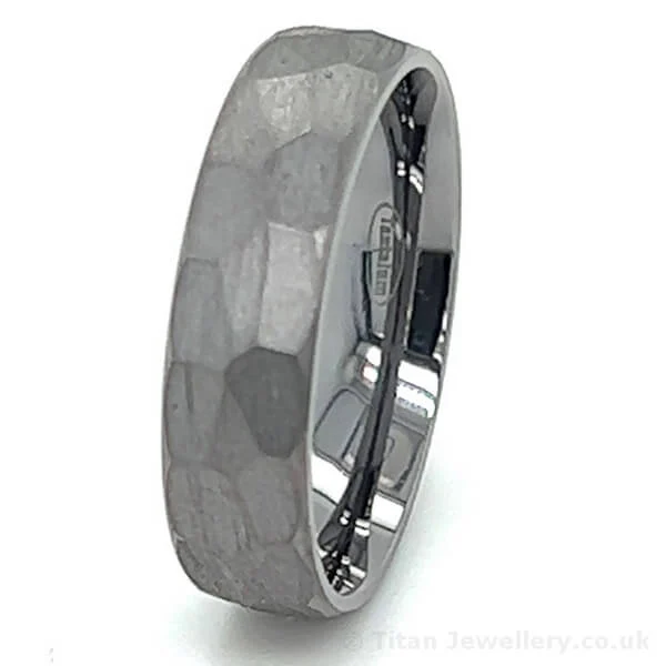 6mm Hammered Tantalum Ring, TA15