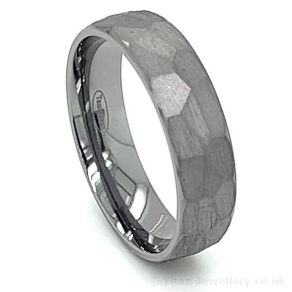 6mm Hammered Tantalum Ring, Hammered Tantalum Ring