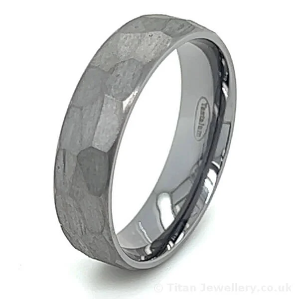 6mm Hammered Tantalum Ring