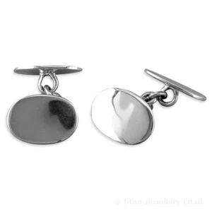 Silver Double Oval Cufflinks