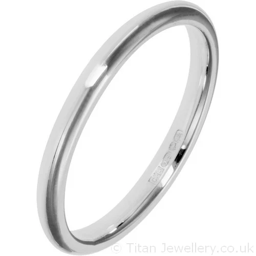 2mm Sterling Silver Court Wedding Ring
