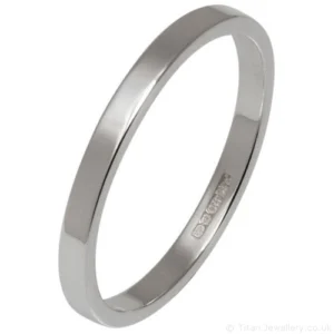 2mm Sterling Silver Flat Profile Wedding Ring