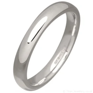 3mm Sterling Silver Court Wedding Ring