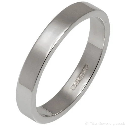 3mm Sterling Silver Flat Profile Wedding Ring