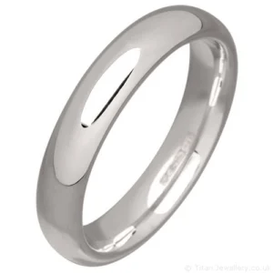 4mm Sterling Silver Court Wedding Ring