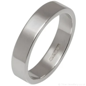 4mm Sterling Silver Flat Profile Wedding Ring