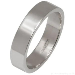 5mm Sterling Silver Flat Profile Wedding Ring