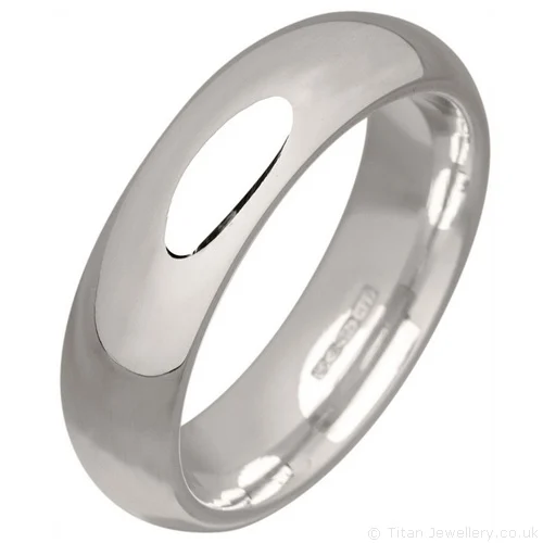 6mm Sterling Silver Court Wedding Ring