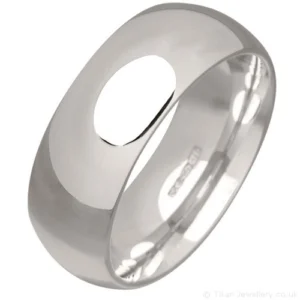 8mm Men’s Sterling Silver Court Wedding Ring