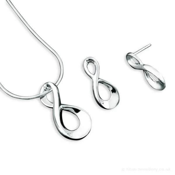 Silver Infinity Stud Earrings (image 5)