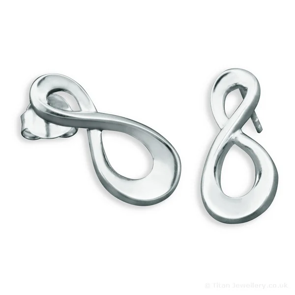 Silver Infinity Stud Earrings