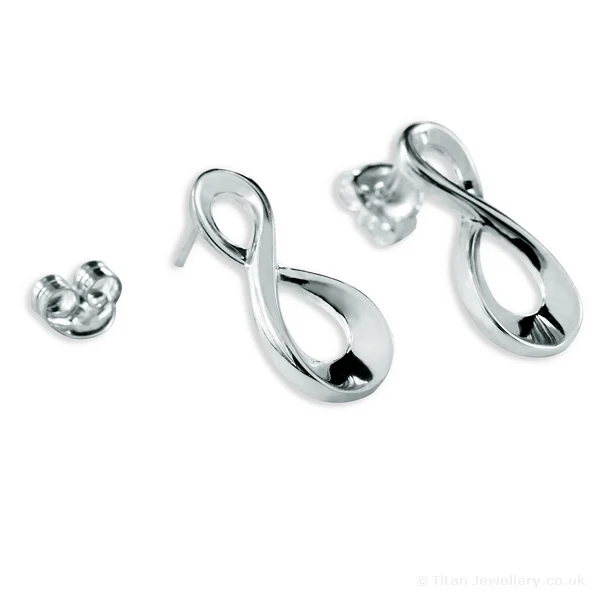 Titan Jewellery, Silver Infinity Stud Earrings