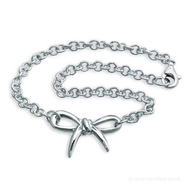 Silver Ballet Bow Bracelet