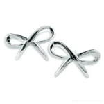 Silver Bow Stud Earrings