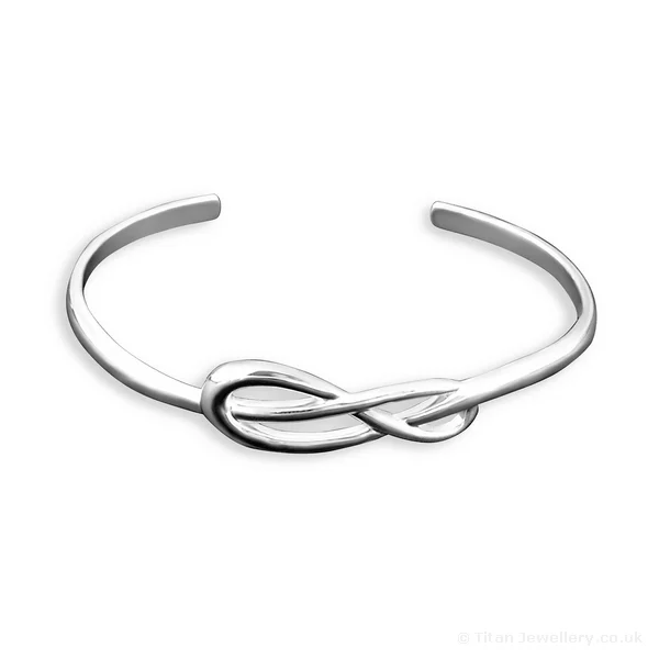 Silver Celtic Loose Knot Bangle, Silver Celtic Knot Bangle
