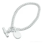 Silver Curb Bracelet with Integral Tag