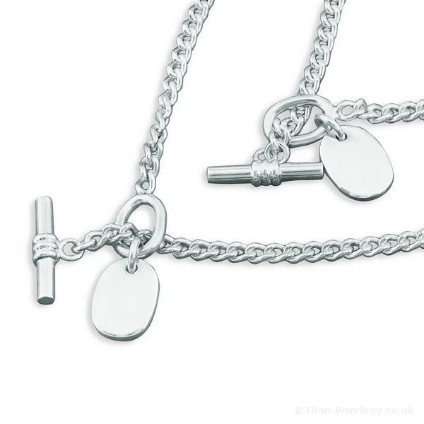 Titan Jewellery, Silver Curb Necklace with Integral Tag