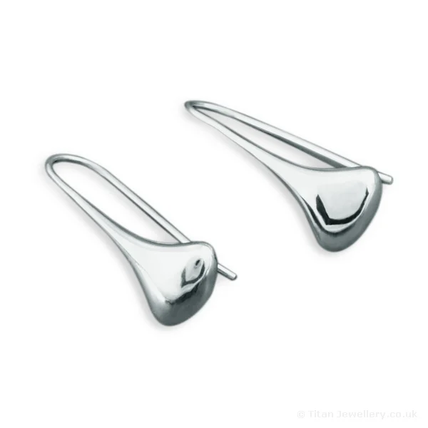 Silver Tapered Droplet Earrings