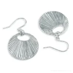 Silver Fan Drop Earrings
