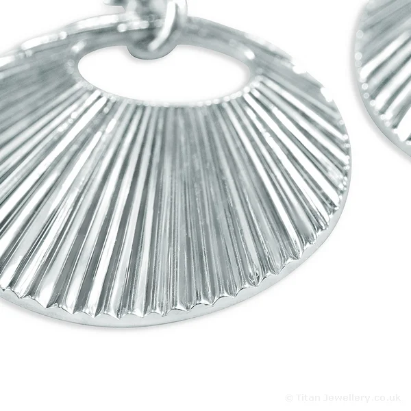 Titan Jewellery, Silver Fan Drop Earrings