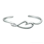 Silver Slender Heart Bangle
