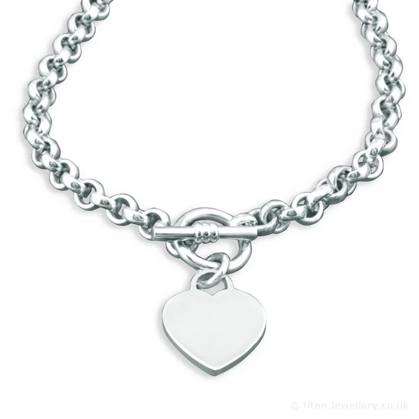 Silver Heart Tag Heavy Necklace